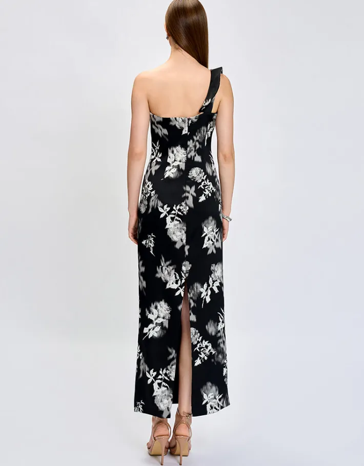 Maxi Dresses<Bariano VIOLETTA ROSETTE MIDAXI BL75D33L BLACK WHITE PRINT