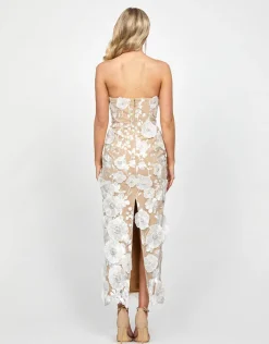 Maxi Dresses | All Dresses<Bariano VOLLY SWEETHEART FLORAL MIDAXI B73D52L WHITE/NUDE