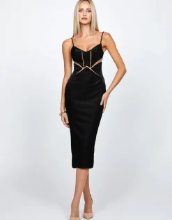 Formal / Prom Dresses | Midi Dresses<Bariano YVES CUT OUT BODYCON MIDI BL72D67S BLACK/NUDE