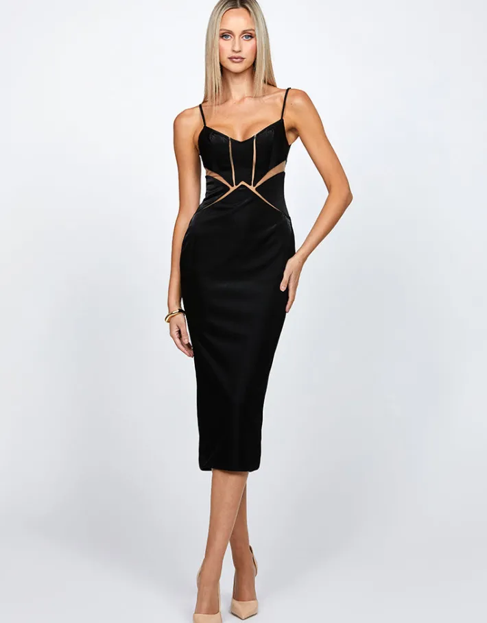 Formal / Prom Dresses | Midi Dresses<Bariano YVES CUT OUT BODYCON MIDI BL72D67S BLACK/NUDE