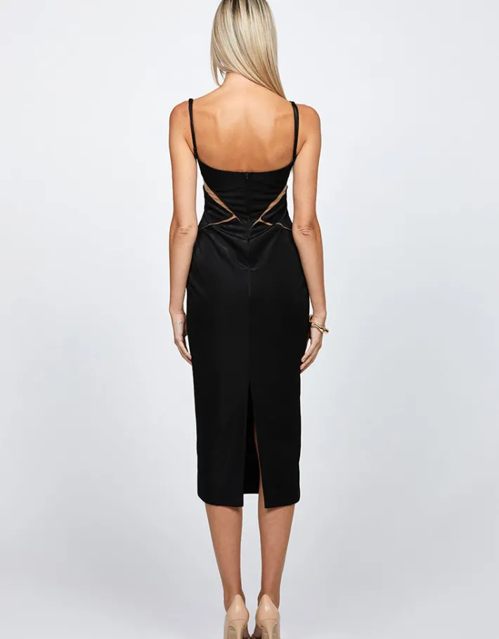Formal / Prom Dresses | Midi Dresses<Bariano YVES CUT OUT BODYCON MIDI BL72D67S BLACK/NUDE