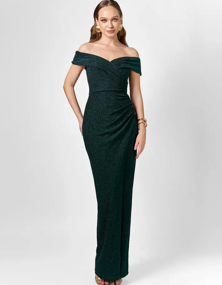 Formal / Prom Dresses | Maxi Dresses<Bariano ZIMI OFF SHOULDER MAXI BL75D02L EMERALD