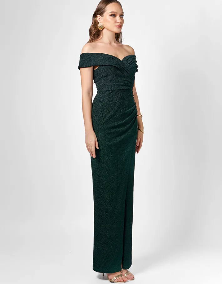 Formal / Prom Dresses | Maxi Dresses<Bariano ZIMI OFF SHOULDER MAXI BL75D02L EMERALD