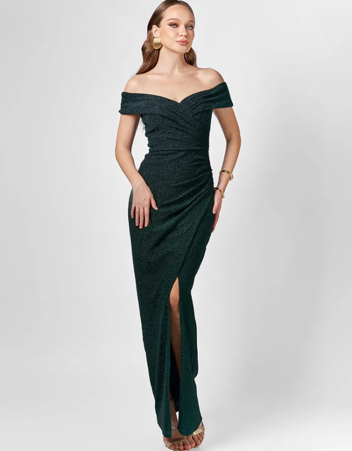 Formal / Prom Dresses | Maxi Dresses<Bariano ZIMI OFF SHOULDER MAXI BL75D02L EMERALD