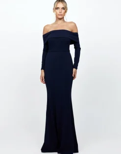 Formal / Prom Dresses | Maxi Dresses<Bariano ZOLA OFF SHOULDER GOWN B73D33LNT NAVY