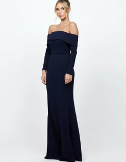 Formal / Prom Dresses | Maxi Dresses<Bariano ZOLA OFF SHOULDER GOWN B73D33LNT NAVY