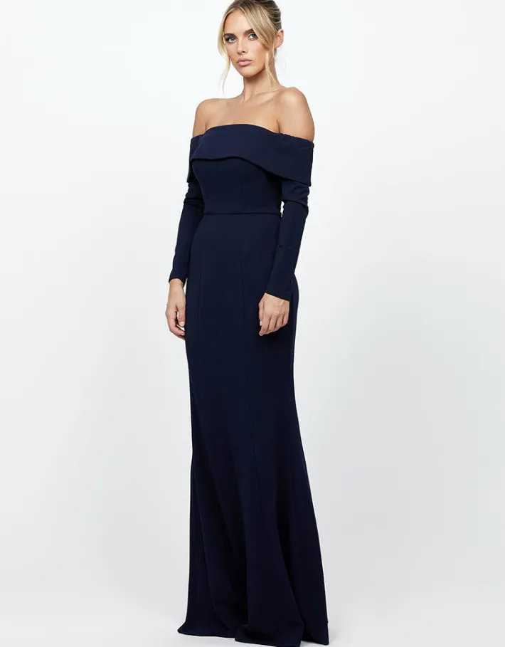 Formal / Prom Dresses | Maxi Dresses<Bariano ZOLA OFF SHOULDER GOWN B73D33LNT NAVY