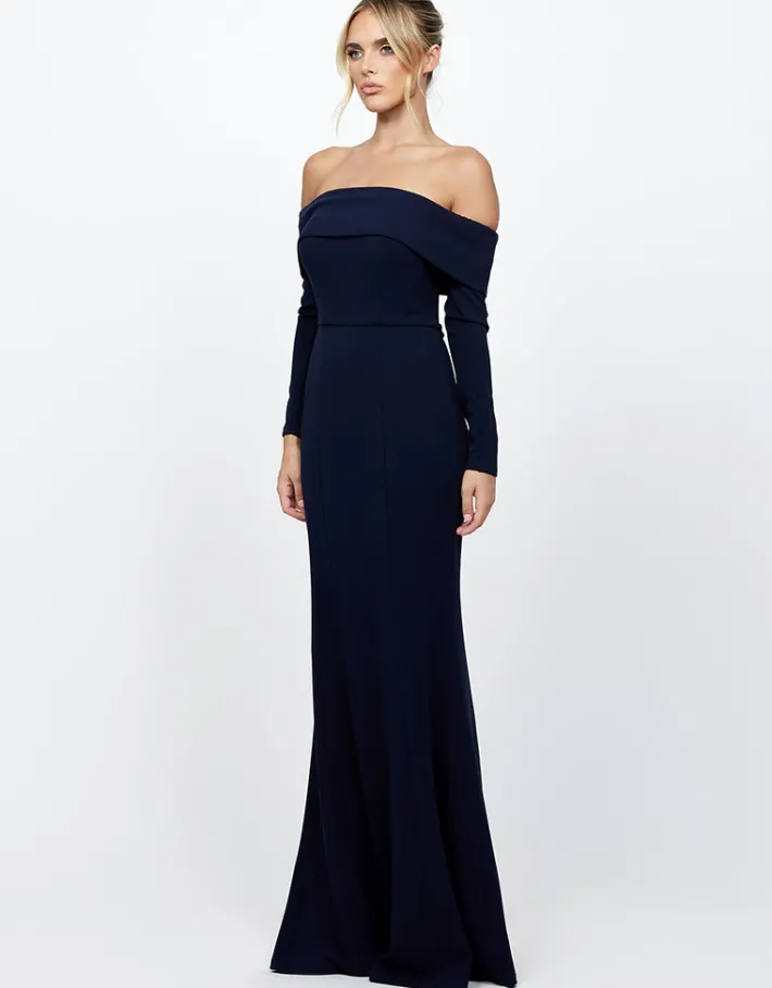 Formal / Prom Dresses | Maxi Dresses<Bariano ZOLA OFF SHOULDER GOWN B73D33LNT NAVY