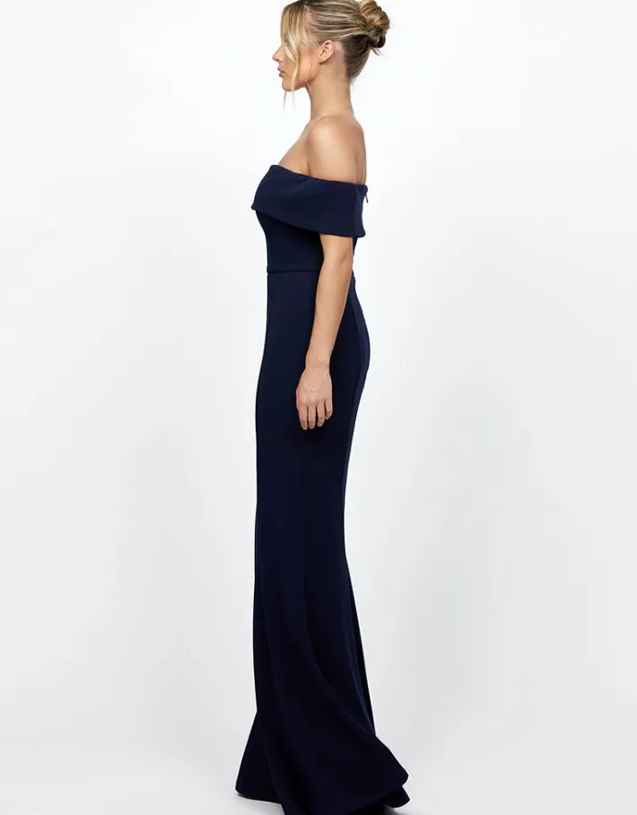 Formal / Prom Dresses | Maxi Dresses<Bariano ZOLA OFF SHOULDER GOWN B73D33LNT NAVY