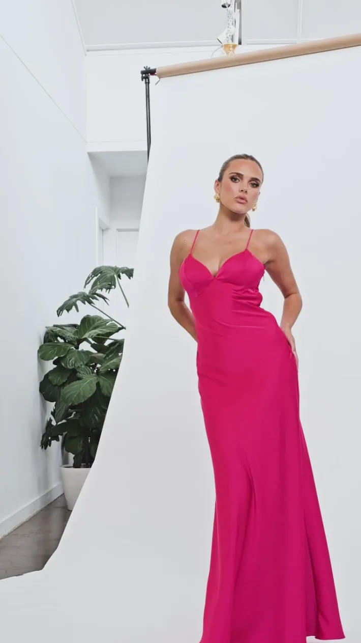 Formal / Prom Dresses | Maxi Dresses<Bariano ZURI FISHTAIL MAXI BL74D12L FUCHSIA